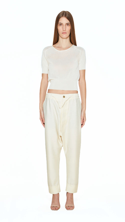 Adone Top Women Ivory, front view – POAN