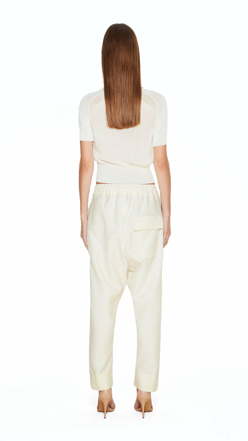 Adone Top Women Ivory, back view – POAN