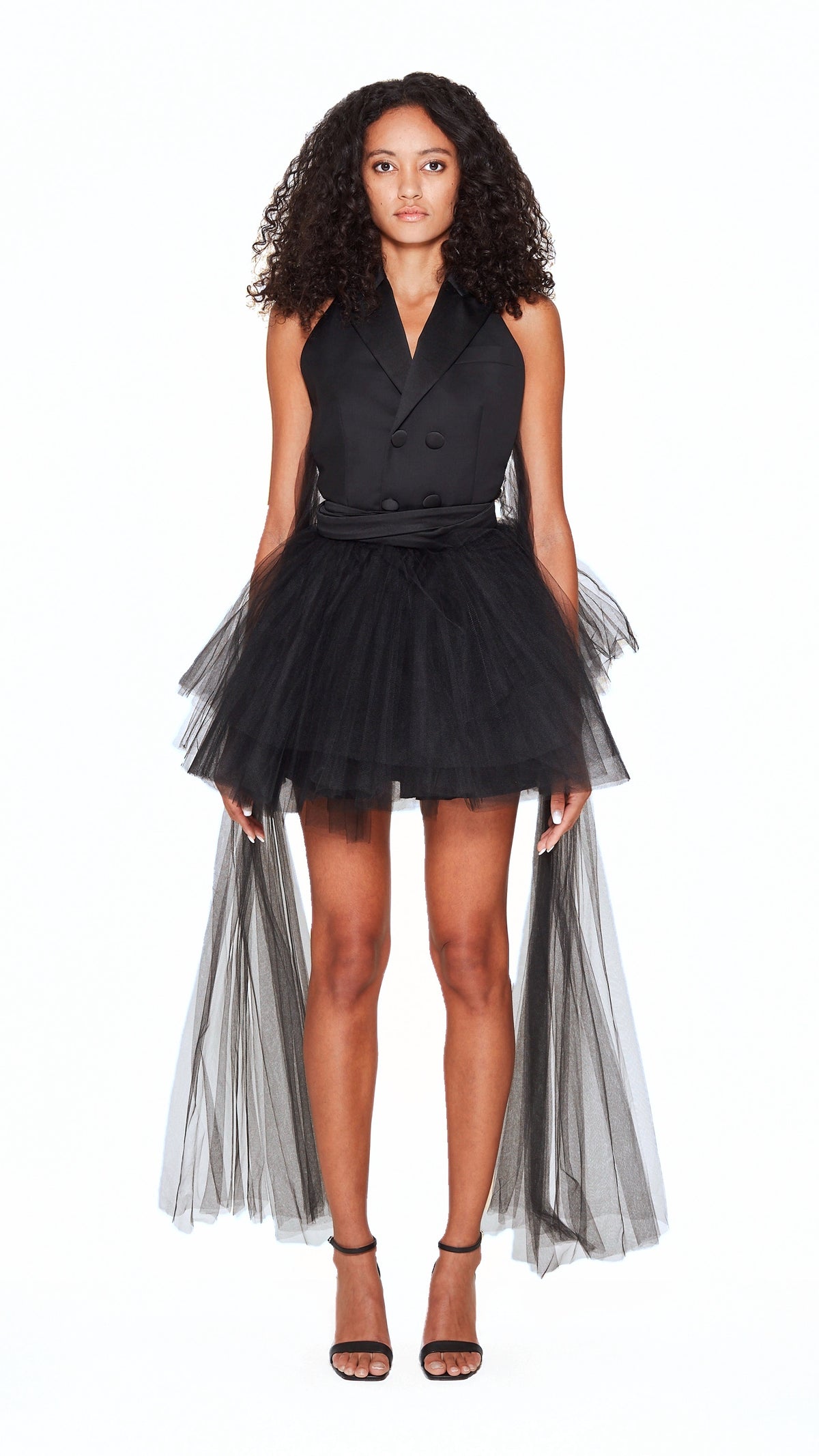 Alexandra Cocktail Dress Women Black, front view – POAN