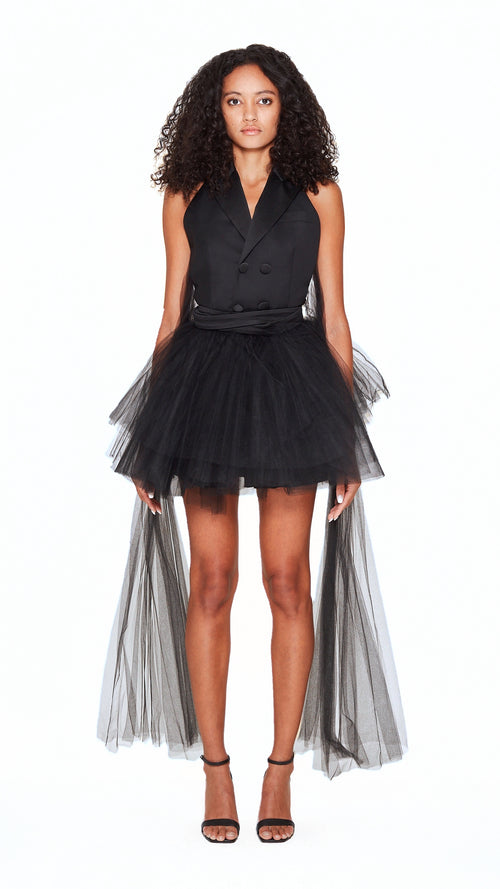 Alexandra Cocktail Dress Women Black, front view – POAN