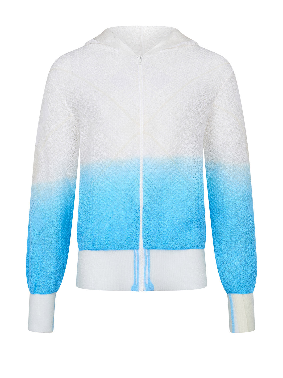 Apollo Dip Dye Zip Hoodie Lightblue
