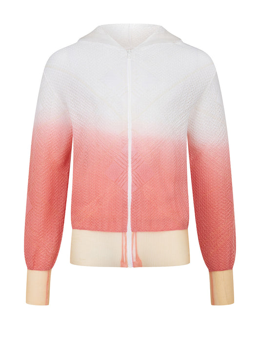 Apollo Dip Dye Zip Hoodie Pink