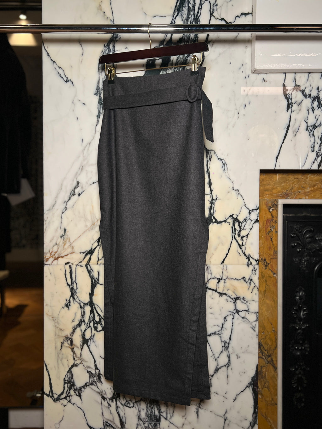 Dolce Angora Flannel Skirt Grey Women