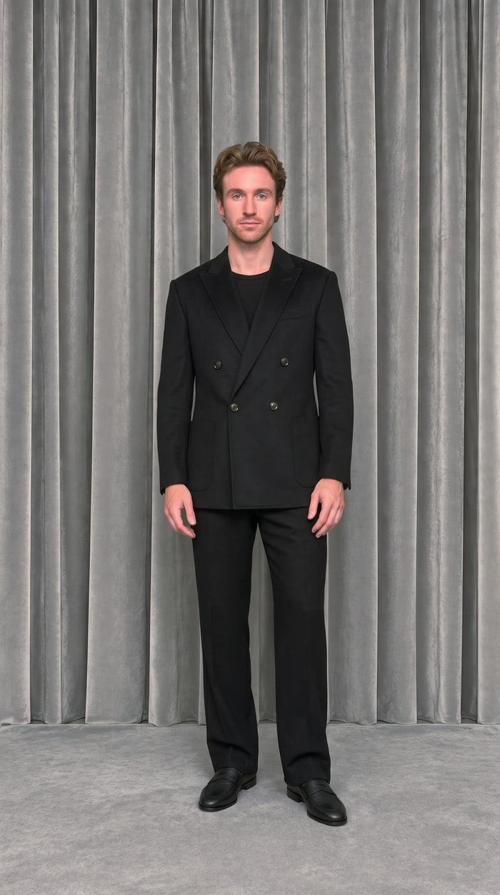 Babbo Double Cashmere Jacket Black – model front