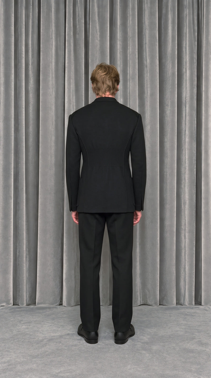 Babbo Double Cashmere Jacket Black – model back