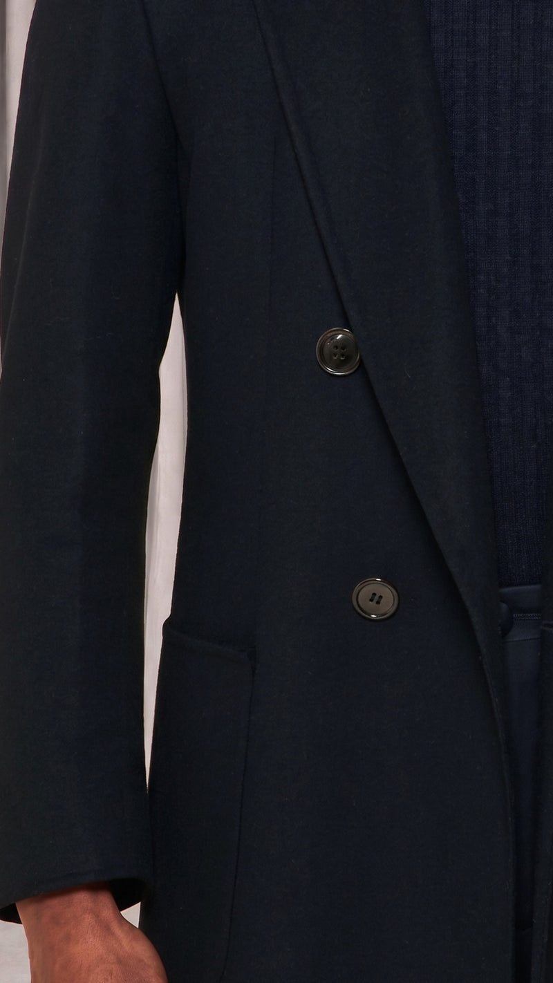 Babbo Double Cashmere Jacket Men Black, detail – POAN