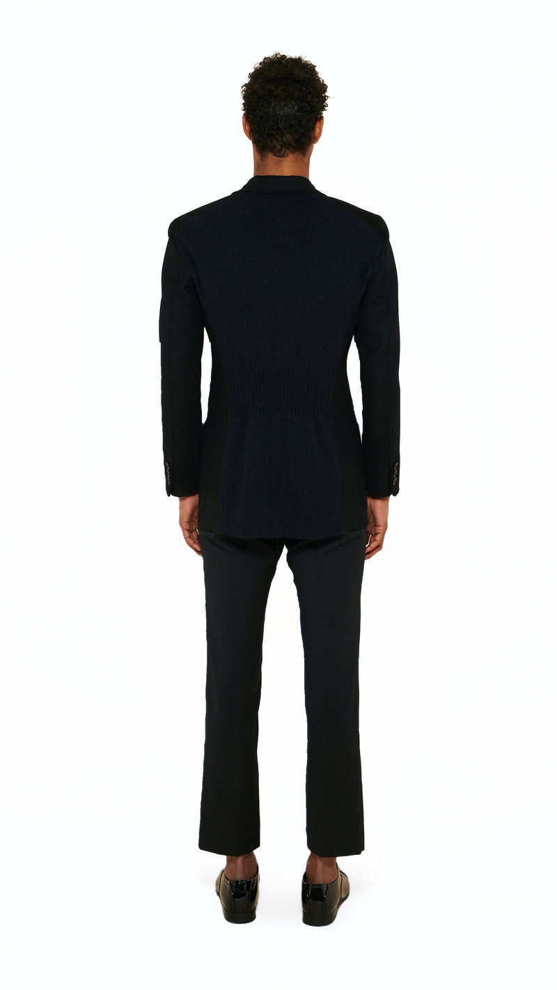 Babbo Double Cashmere Jacket Men Black, back view – POAN