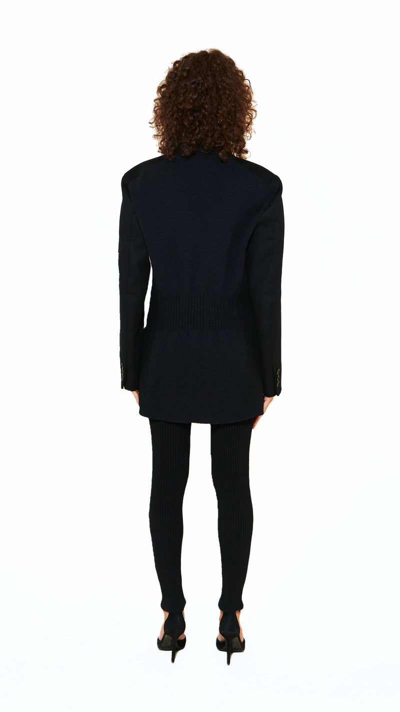 Babbo Double Cashmere Jacket Women Black, back view – POAN