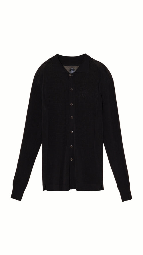 Bib Long Sleeve Polo Black Men, product – POAN