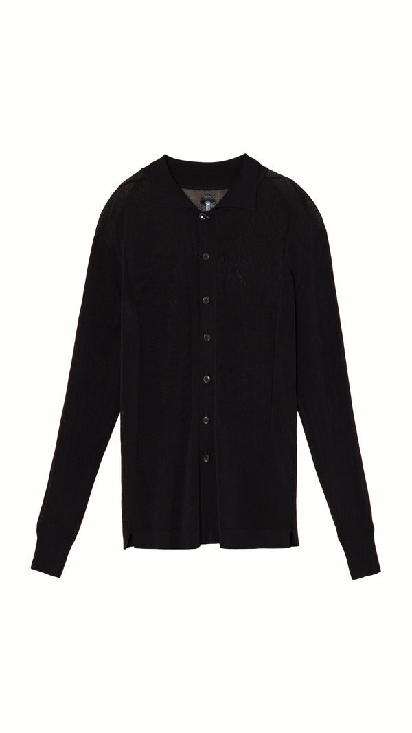 Bib Long Sleeve Polo Black Men