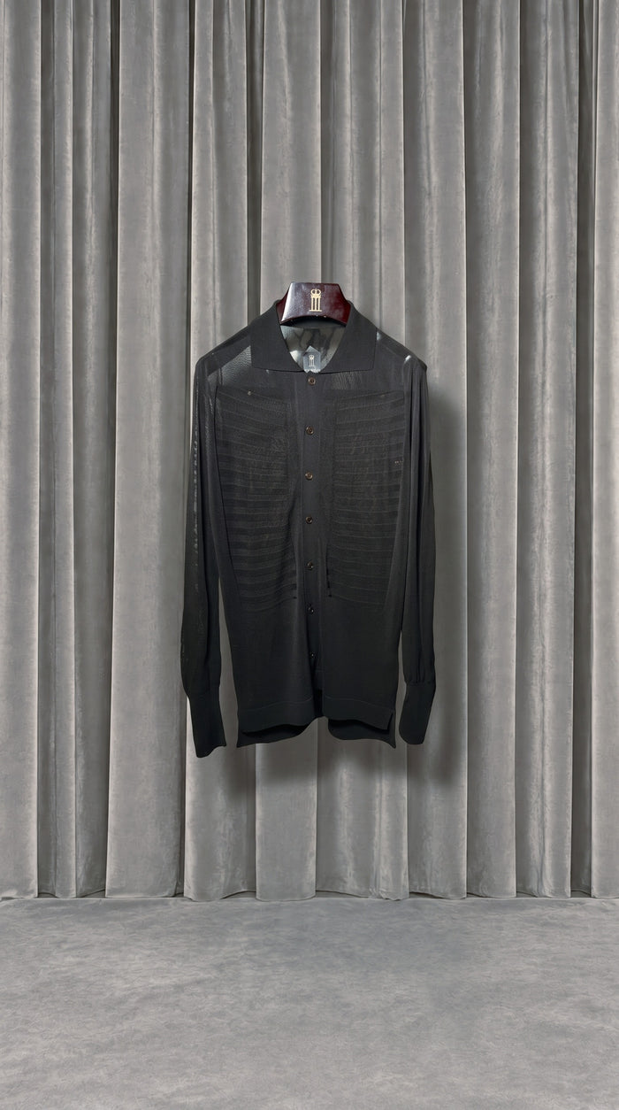 Bib Long Sleeve Polo Black – product