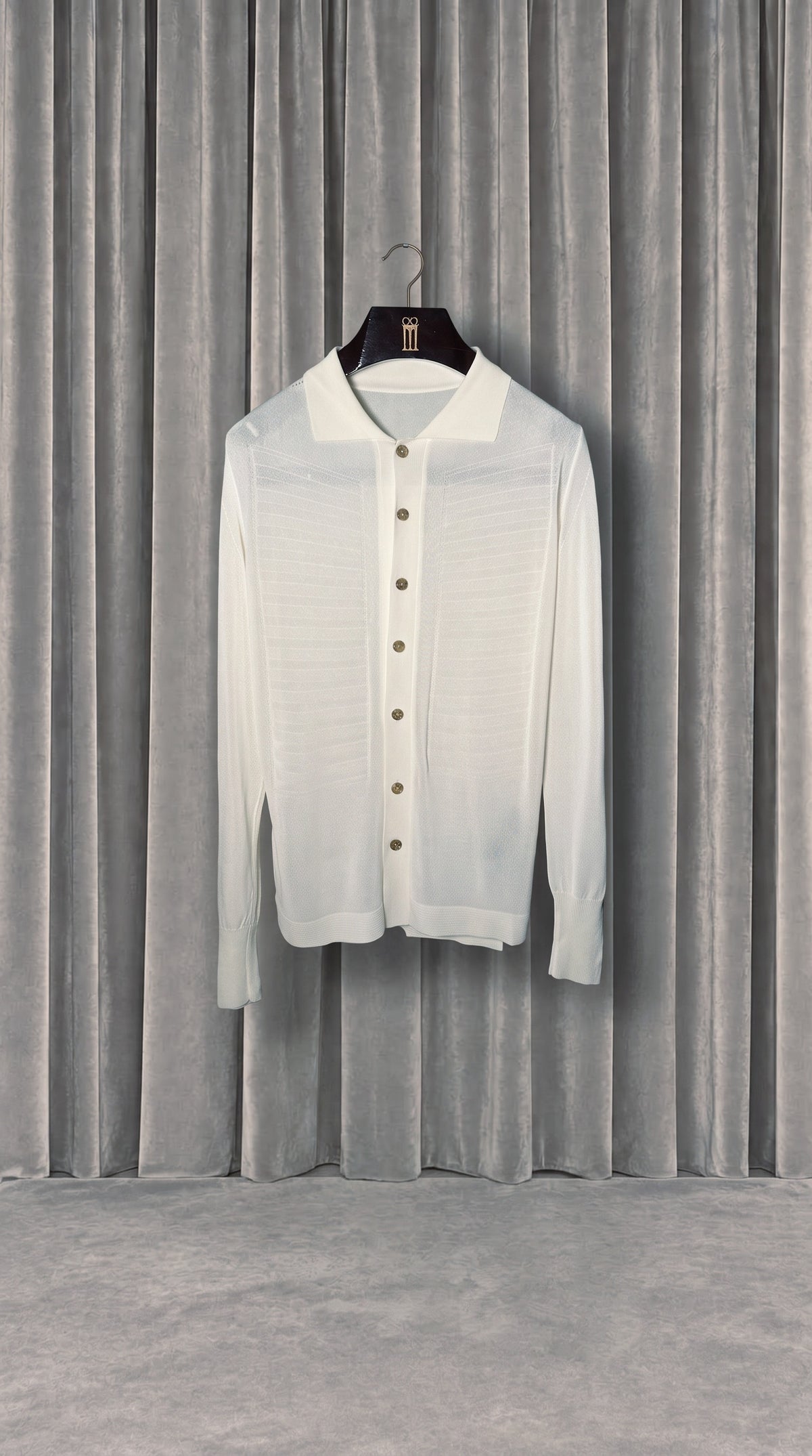 Bib Long Sleeve Polo Ivory – product