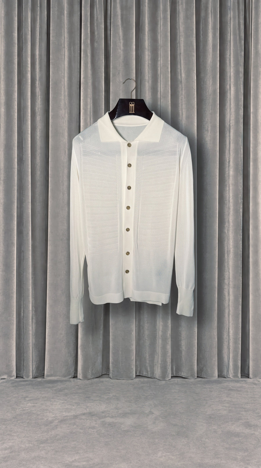 Bib Long Sleeve Polo Ivory – product