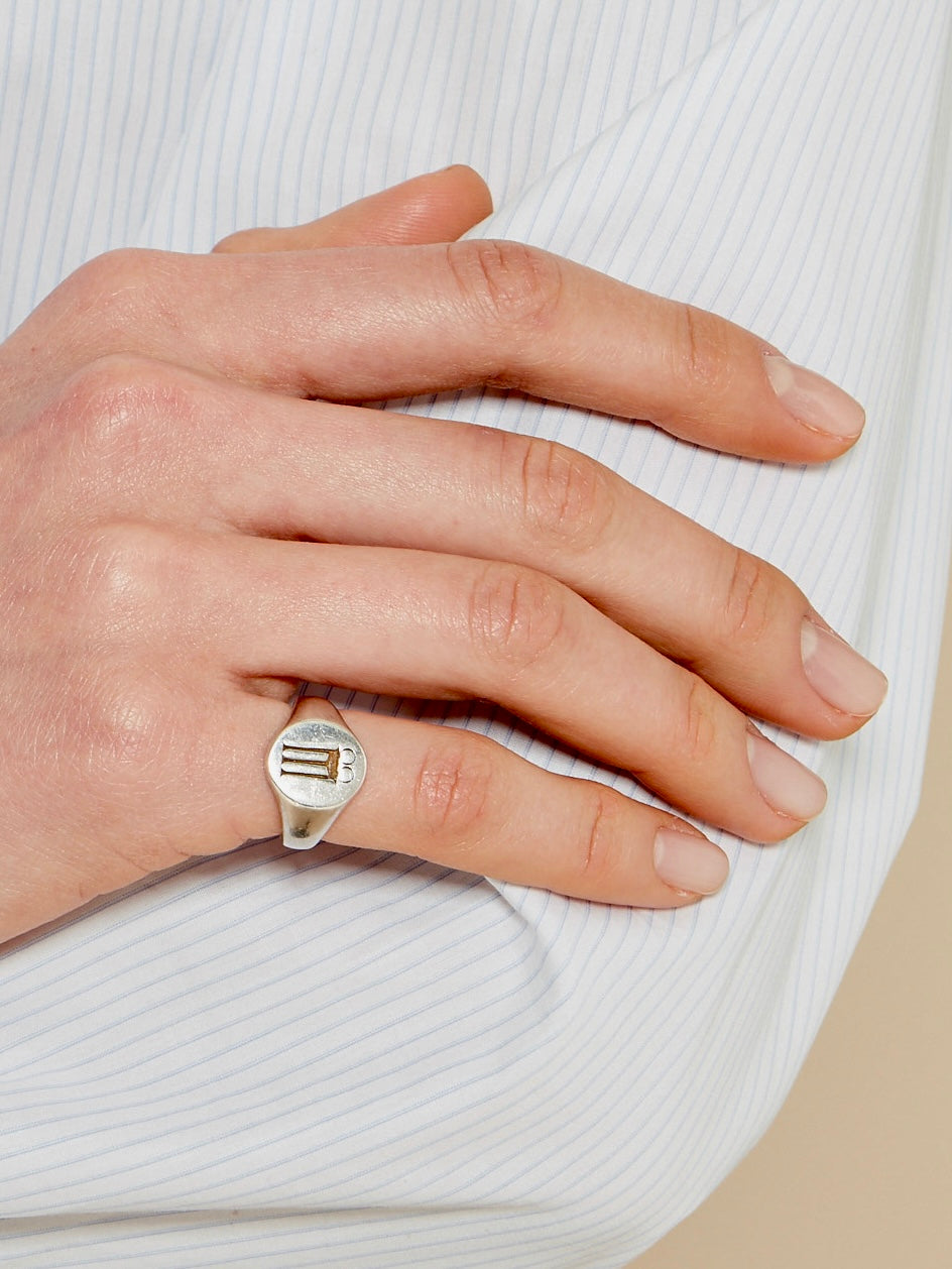 Aeiou Signet Ring Accessories Silver