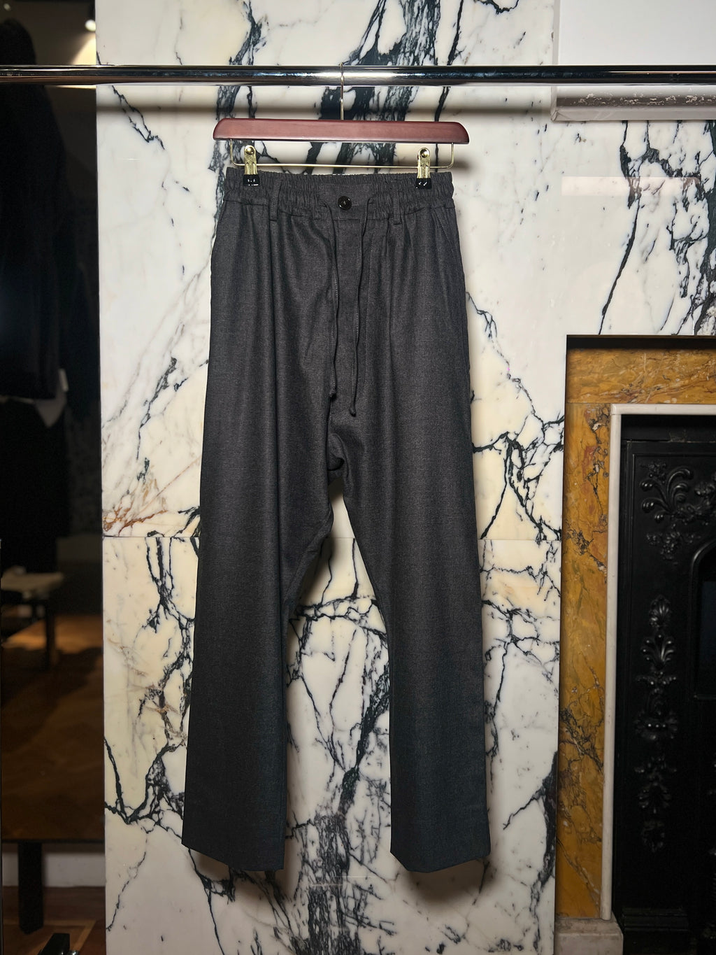 Fender Angora Flannel Drop Crotch Trousers Grey Men