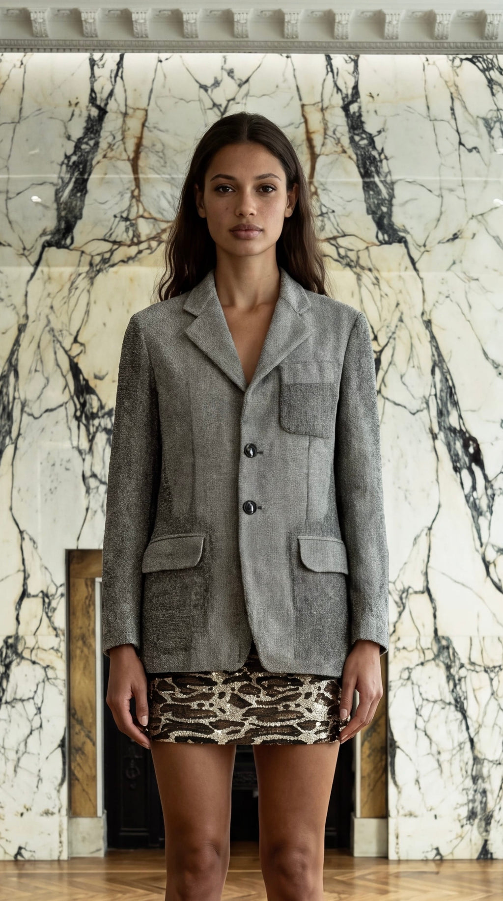 Nicholas Jacket Broken Stitch Silver Women