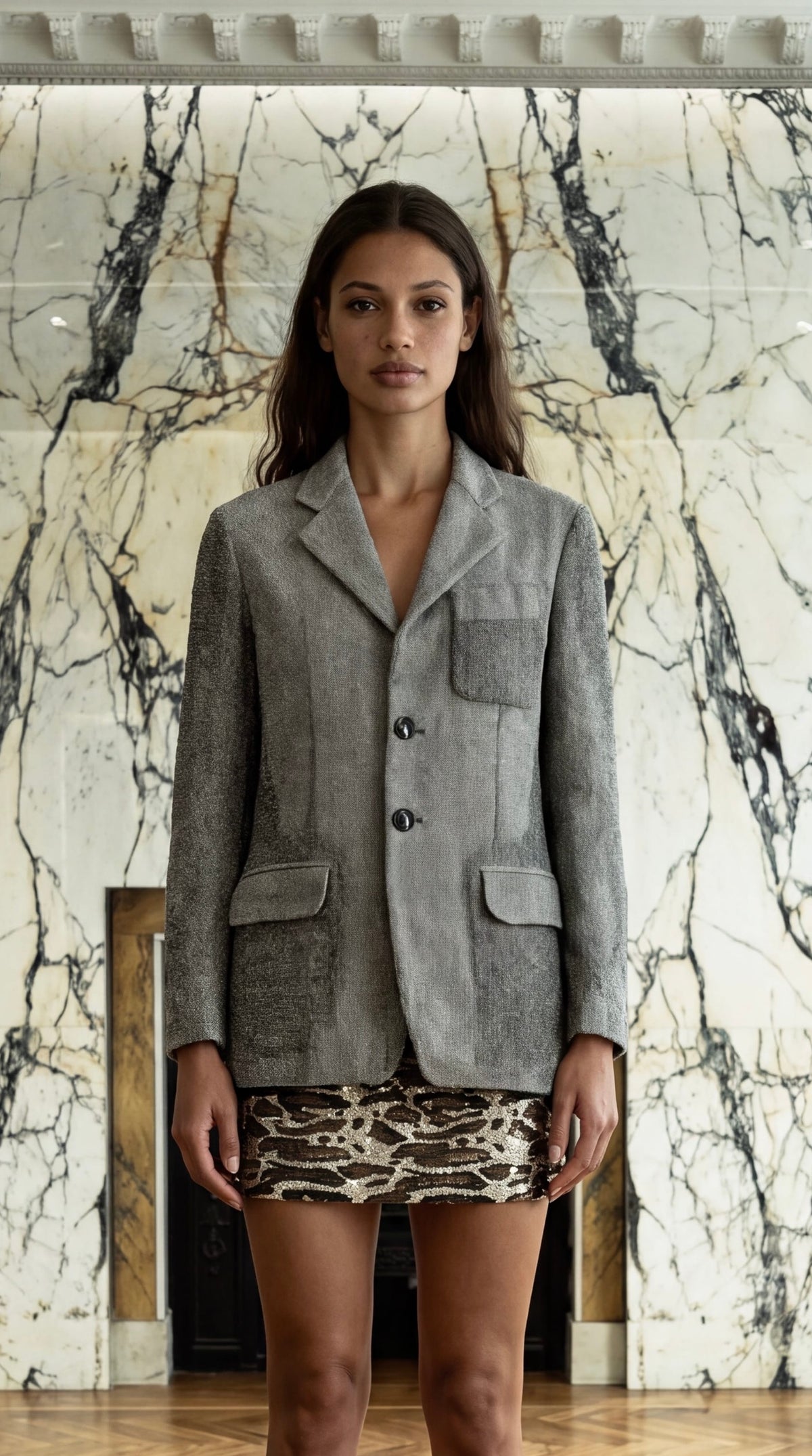 Nicholas Jacket Broken Stitch Silver Women