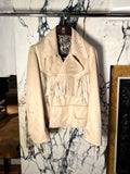 Indiana Alcantara Fringed Western Jacket Beige Women