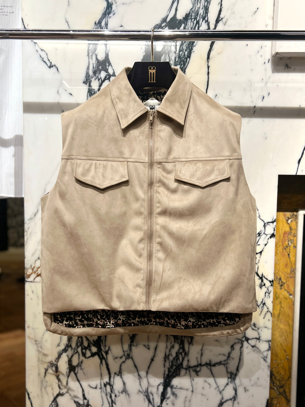 Brian Alcantara Wadded Waistcoat Beige Men