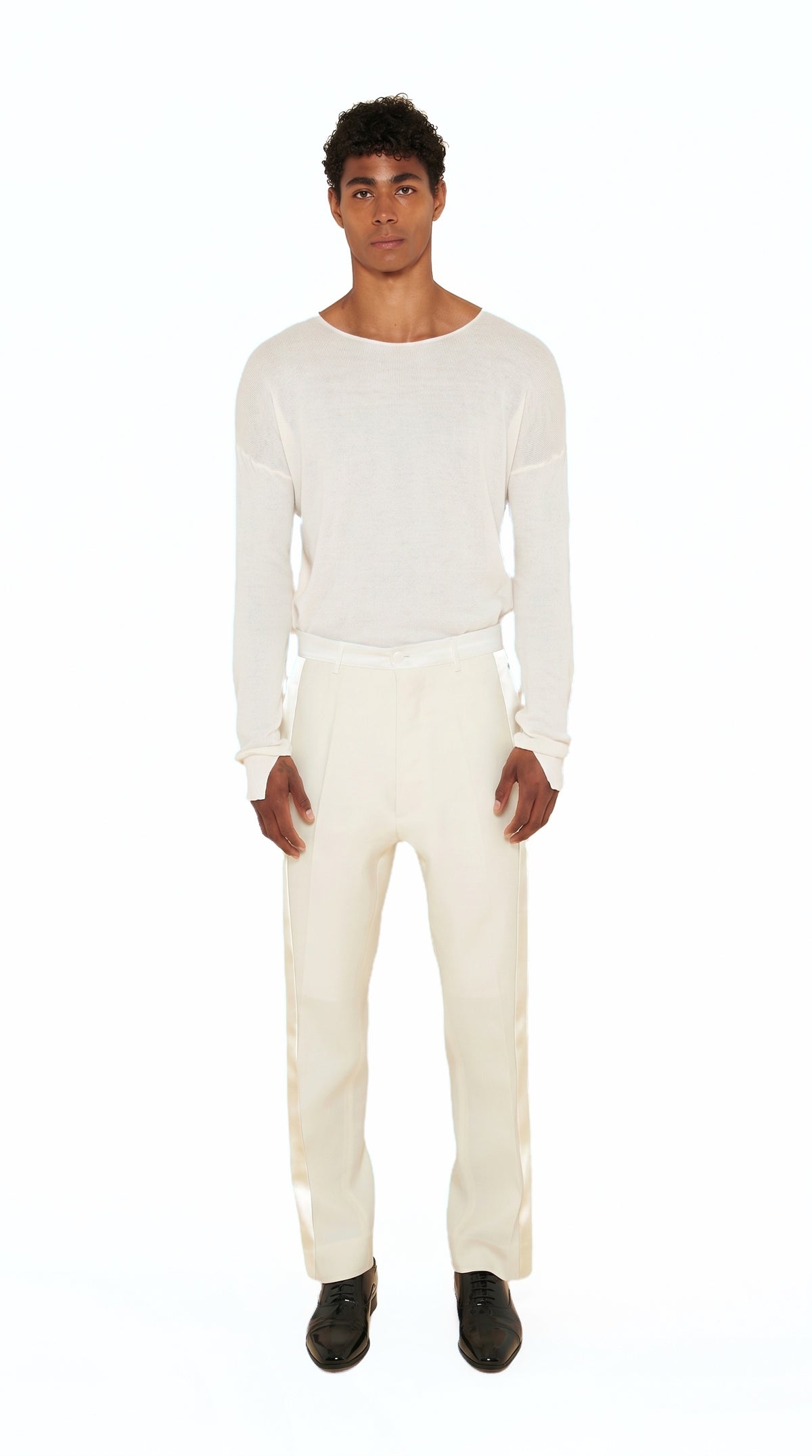 Carabiniero Trousers Men Ivory, front view – POAN