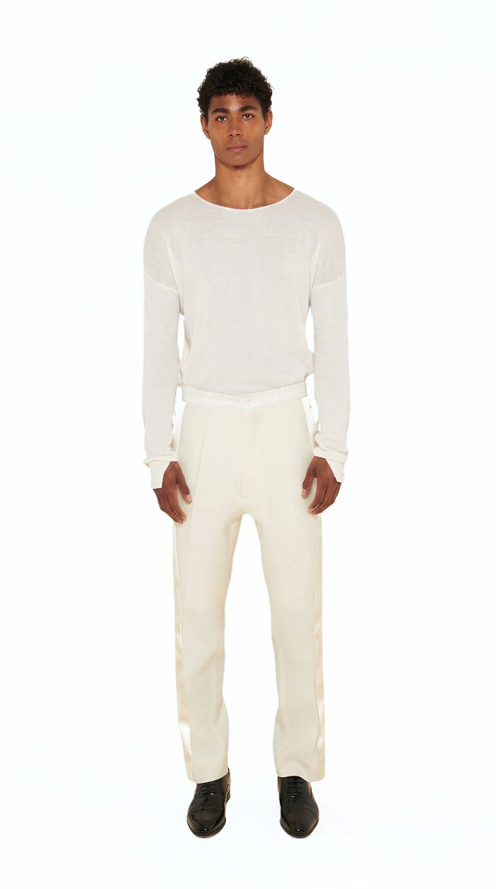 Carabiniero Trousers Men Ivory, front view – POAN