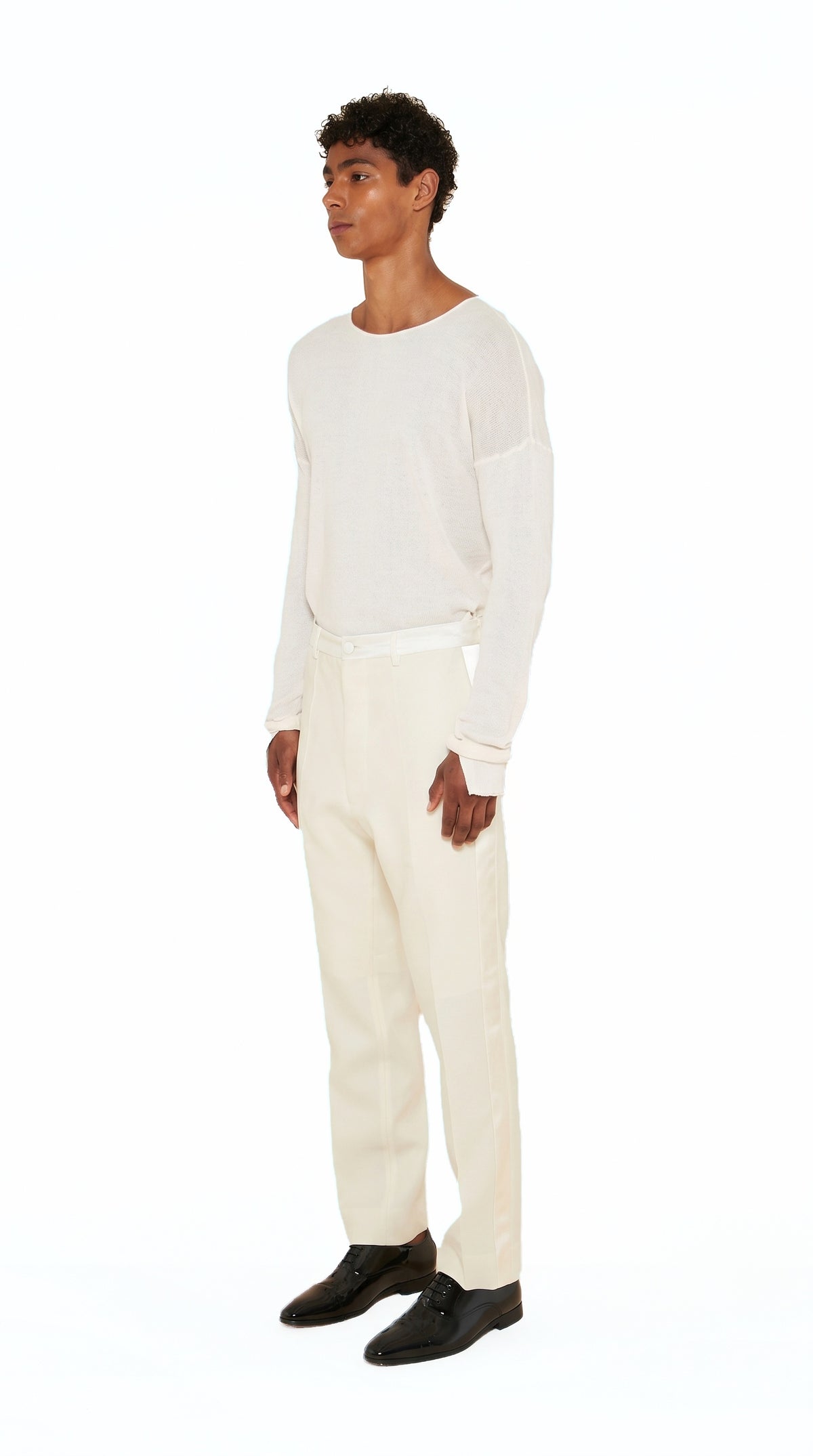 Carabiniero Trousers Men Ivory, side view – POAN