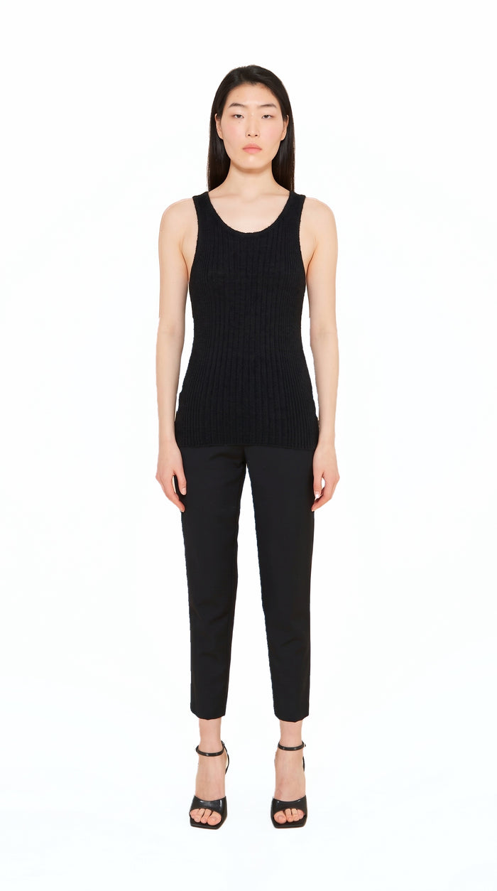 Cardinal Alpaca Tank Top Women Black, front view – POAN