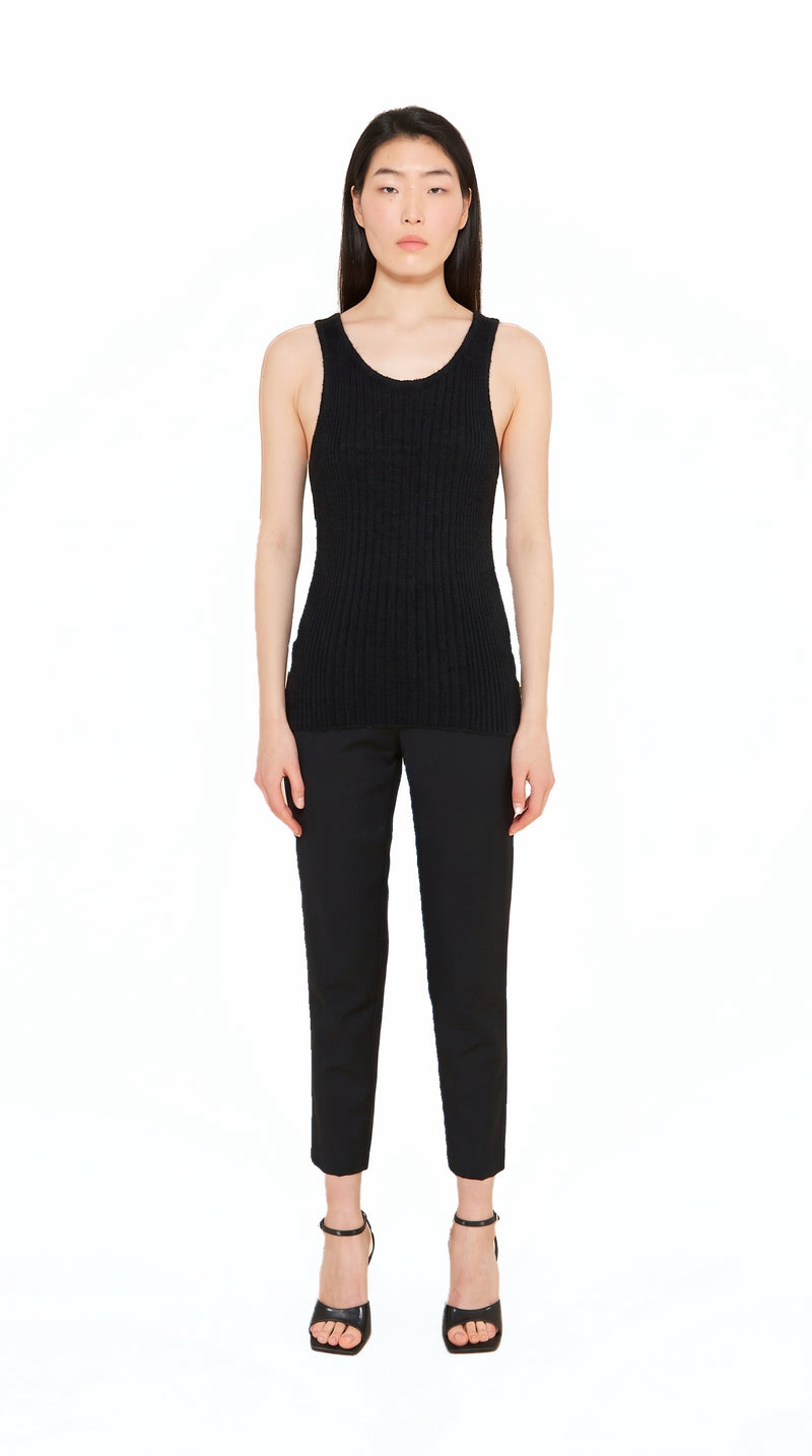 Cardinal Alpaca Tank Top Women Black, front view – POAN