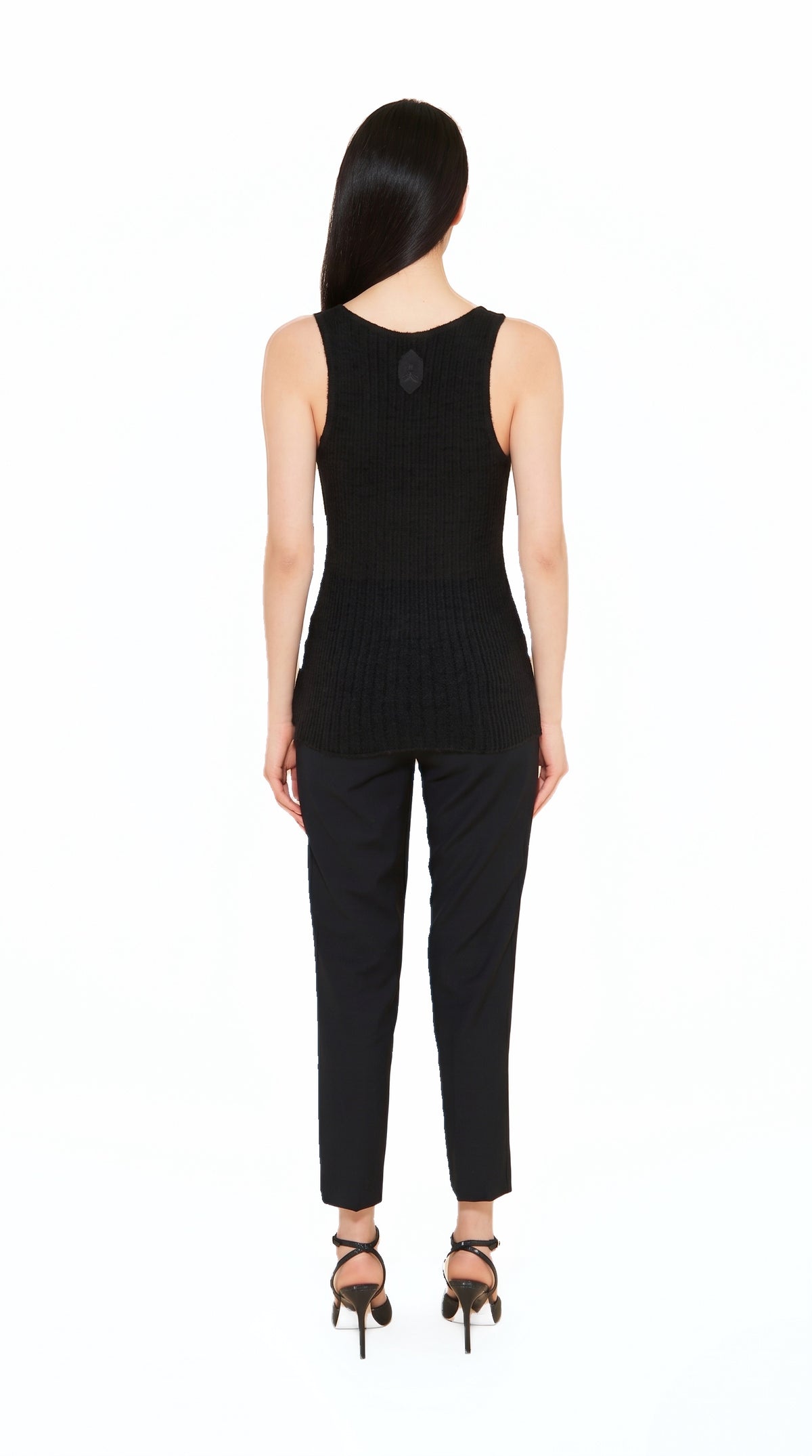 Cardinal Alpaca Tank Top Women Black, back view – POAN