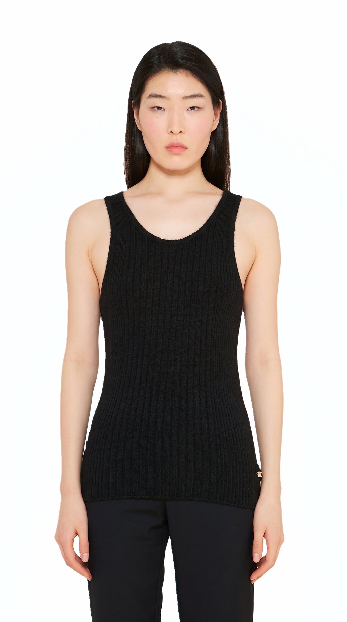 Cardinal Alpaca Tank Top Women Black, detail – POAN