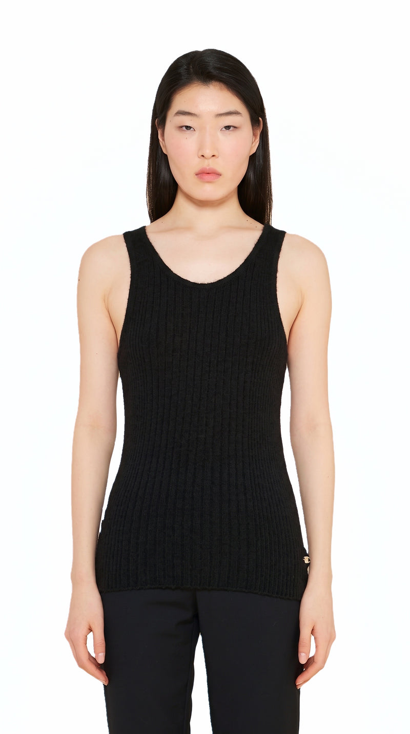 Cardinal Alpaca Tank Top Women Black, detail – POAN