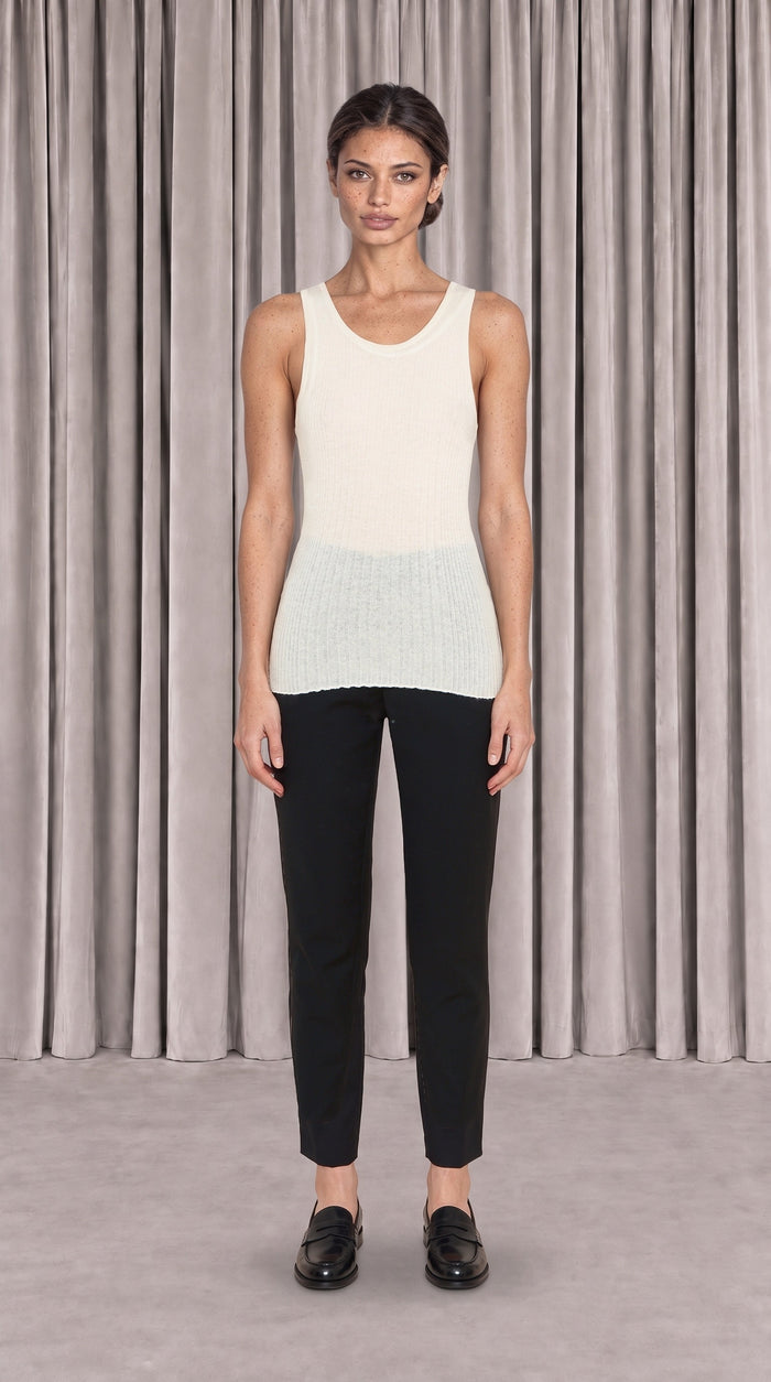 Cardinal Alpaca Tank Top Women Ivory, front view – POAN