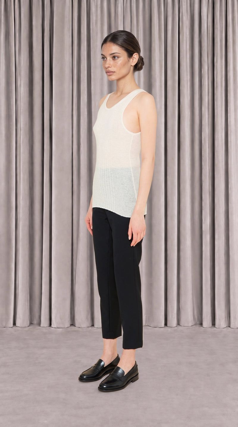 Cardinal Alpaca Tank Top Women Ivory, side view – POAN
