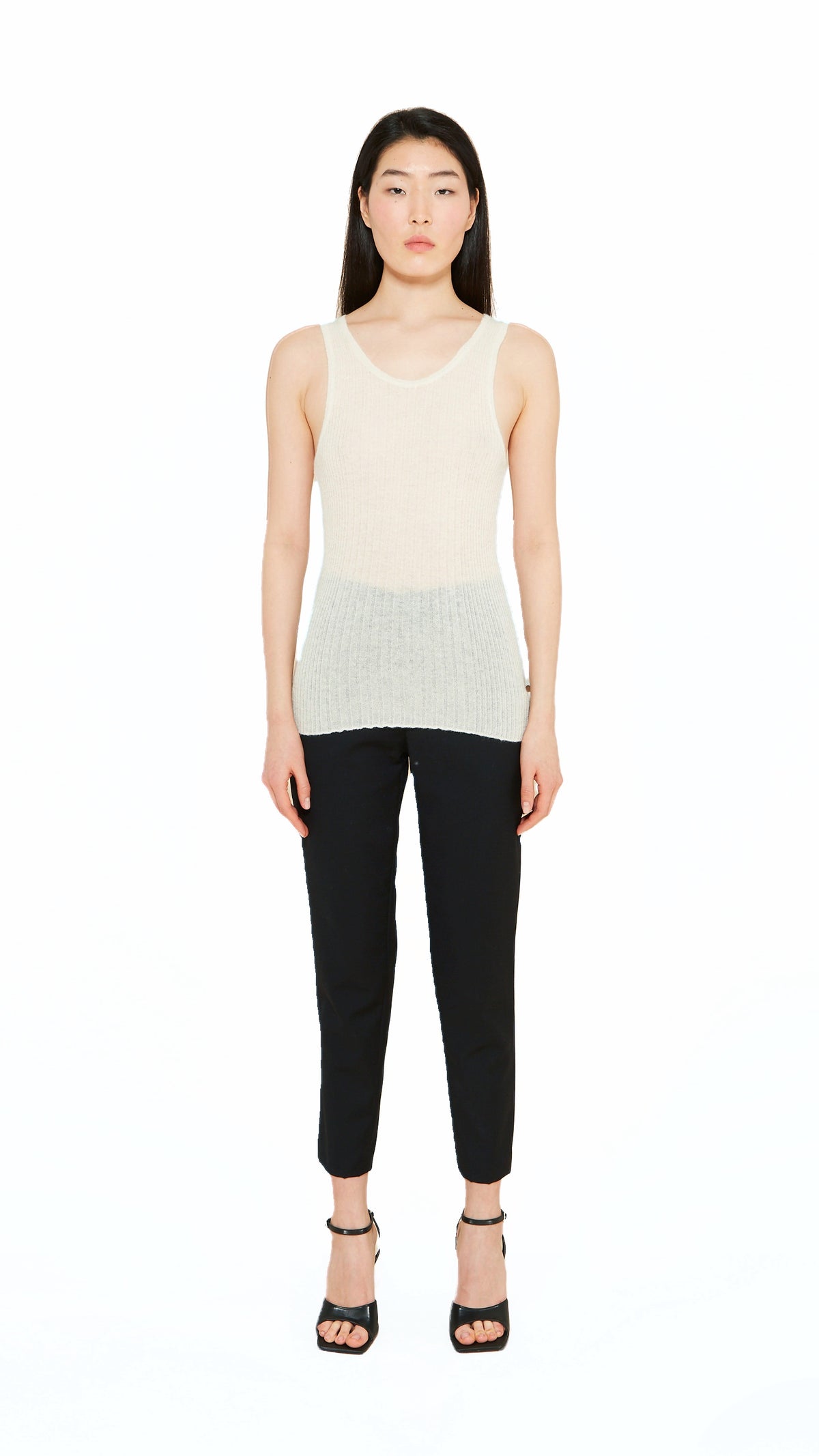 Cardinal Alpaca Tank Top Women Ivory, front view – POAN