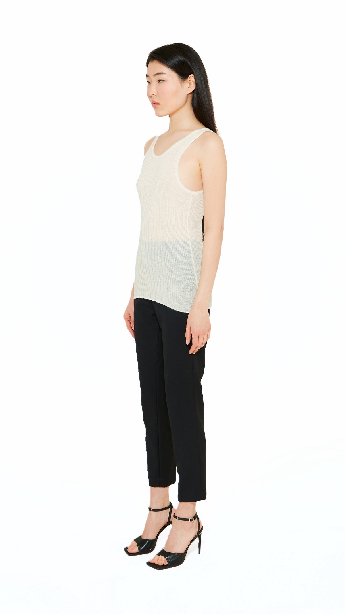Cardinal Alpaca Tank Top Women Ivory, side view – POAN