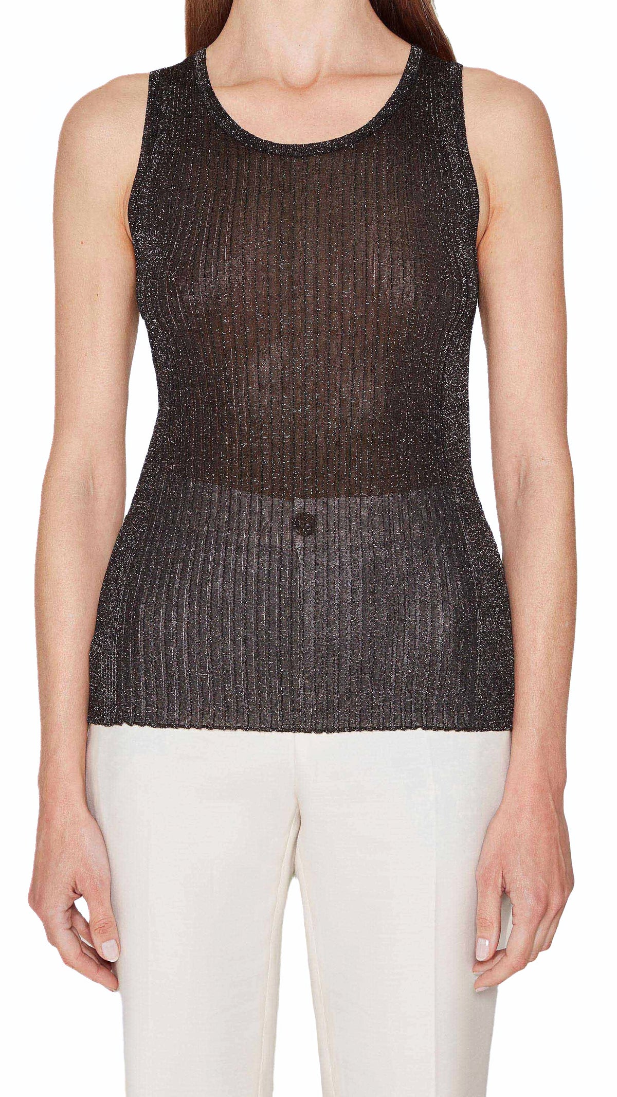 Cardinal Tank Top Lurex Women Black, detail – POAN