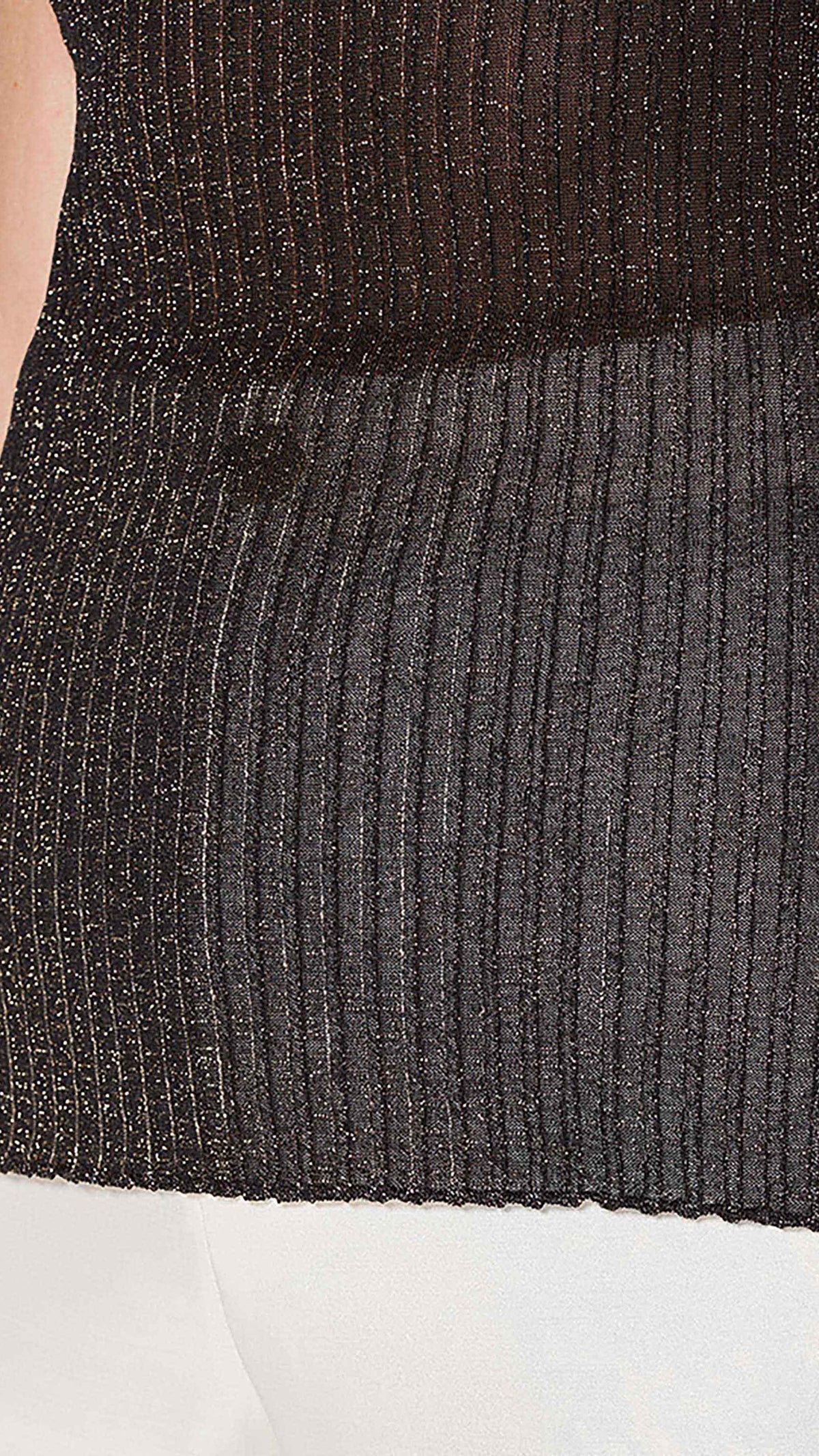 Cardinal Tank Top Lurex Women Black, detail – POAN