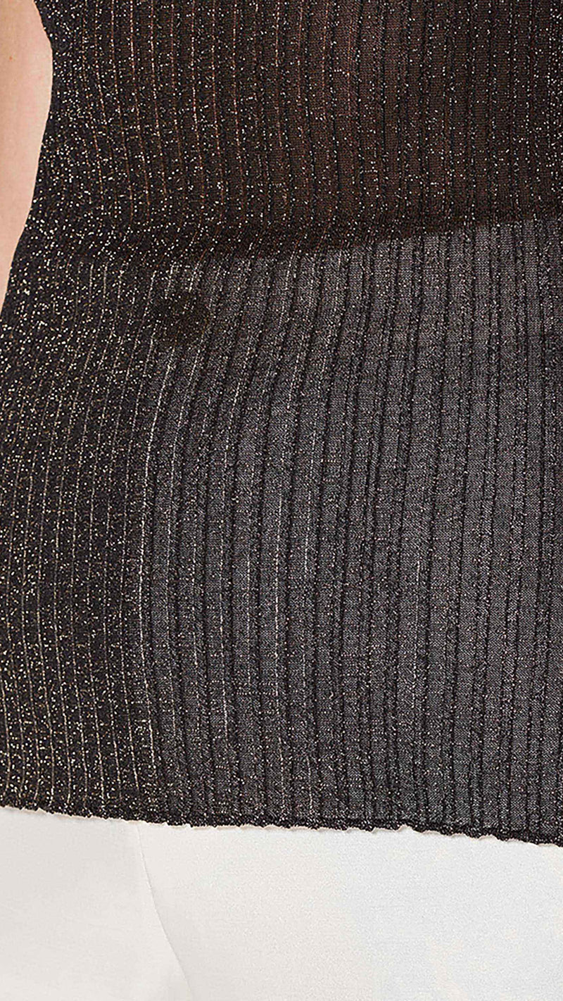 Cardinal Tank Top Lurex Women Black, detail – POAN