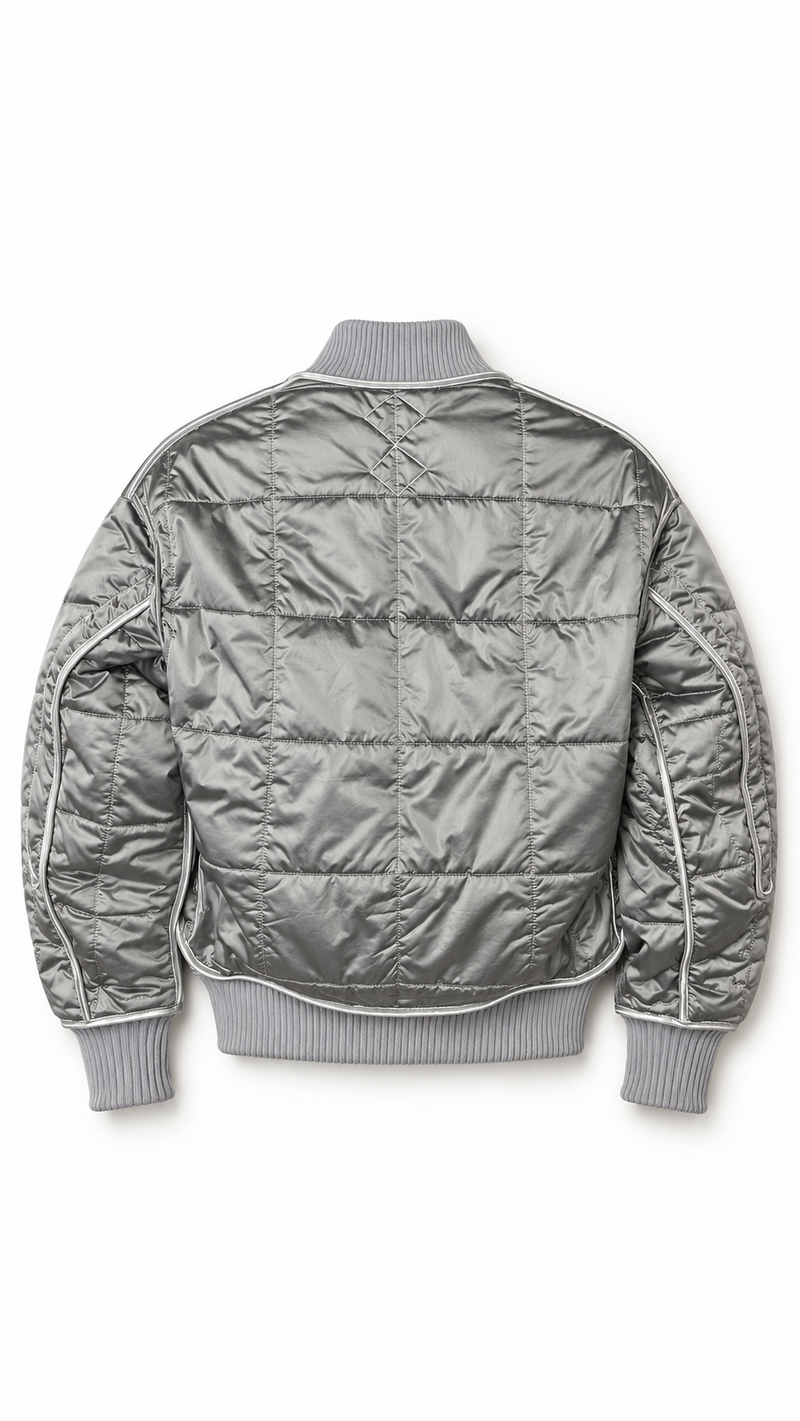 Iceman Bomber Quilted Nylon Silver Men