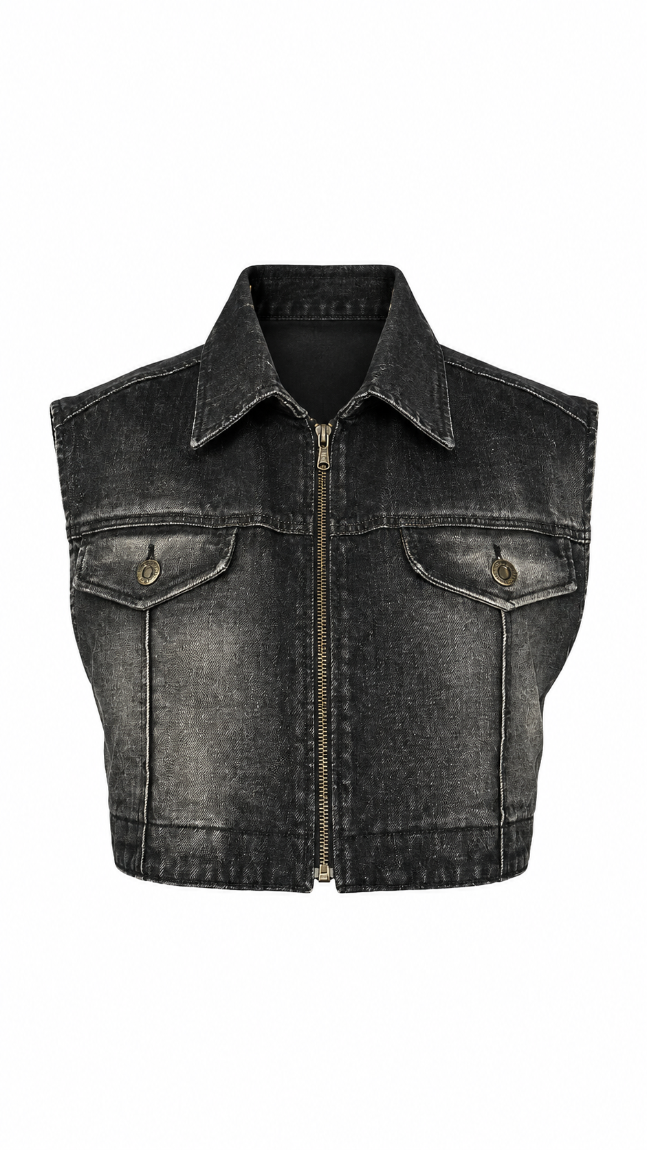 Kill Denim Waistcoat Washed Denim Asphalt Men