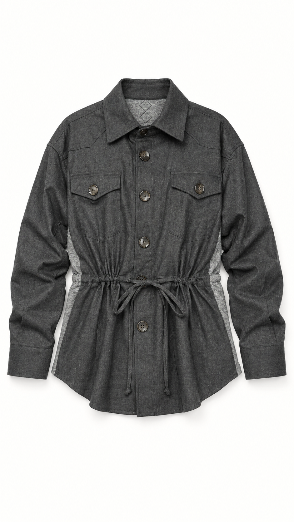 Brieuc Angora Flannel Overshirt Grey Men