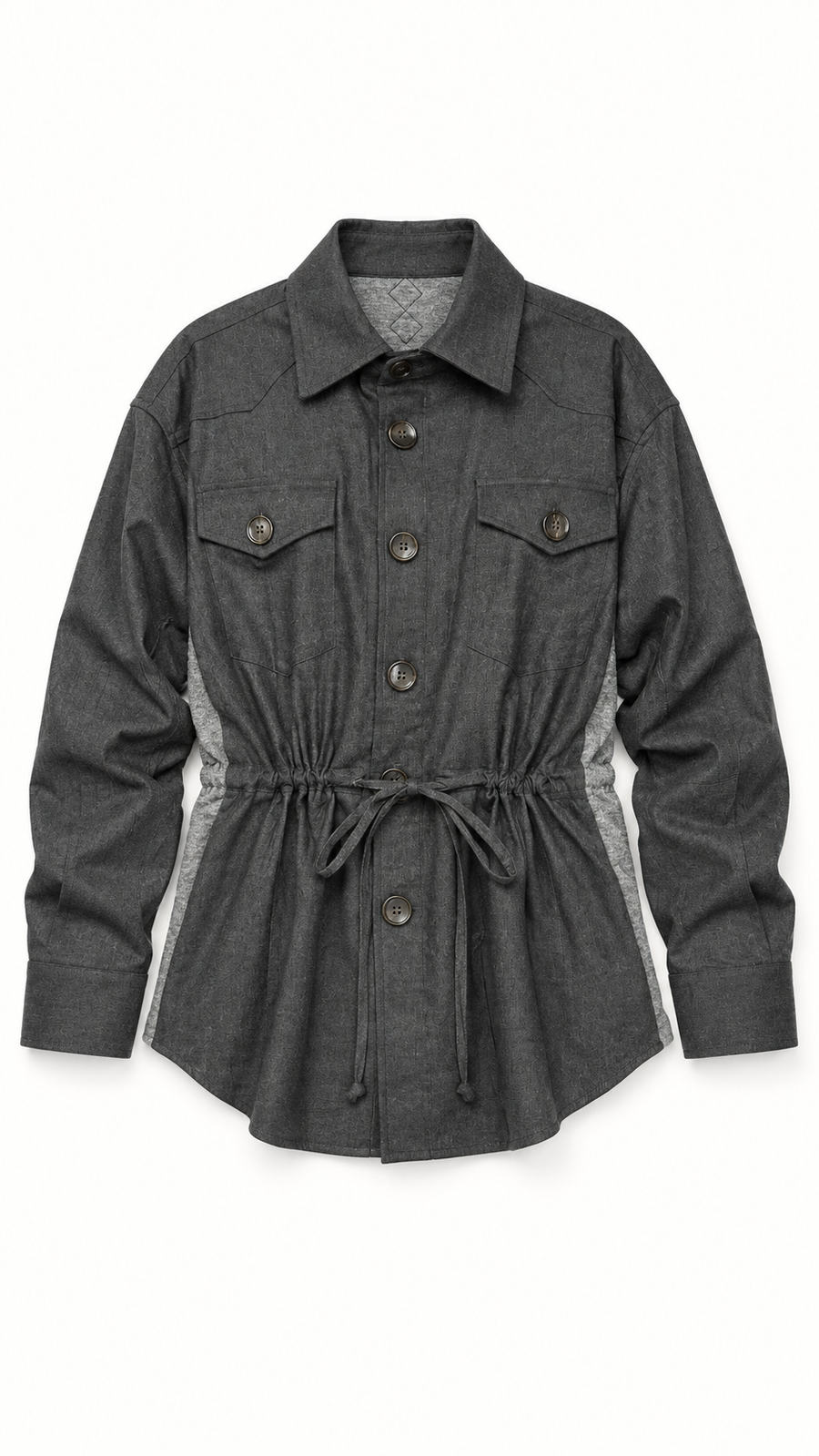 Brieuc Angora Flannel Overshirt Grey Men