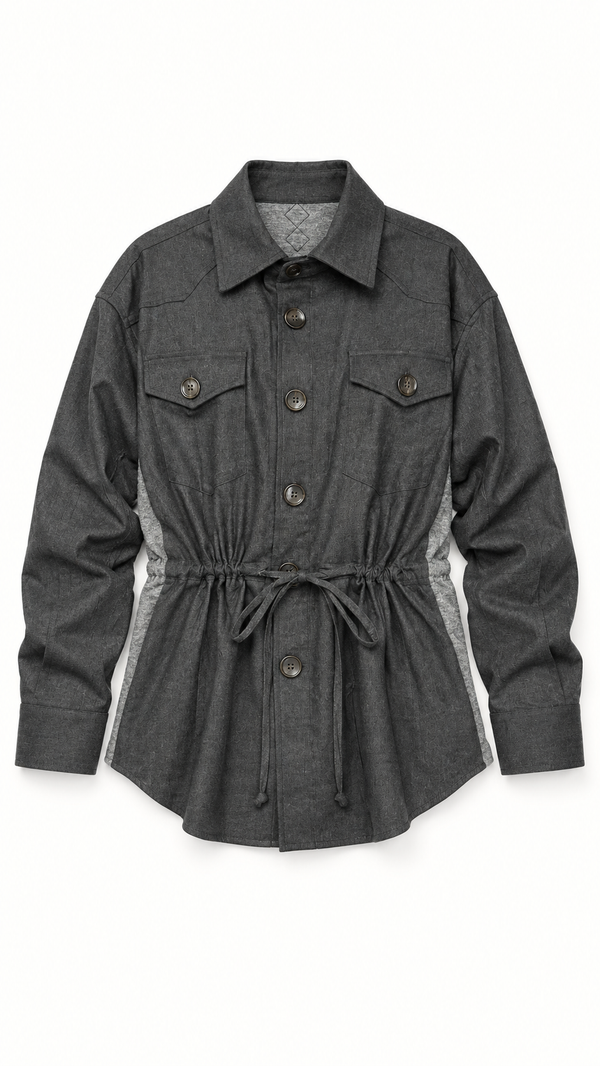 Brieuc Angora Flannel Overshirt Grey Women