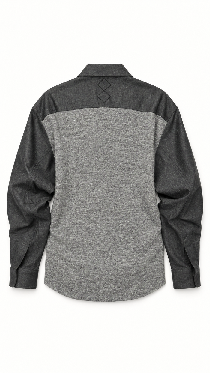 Brieuc Angora Flannel Overshirt Grey Men