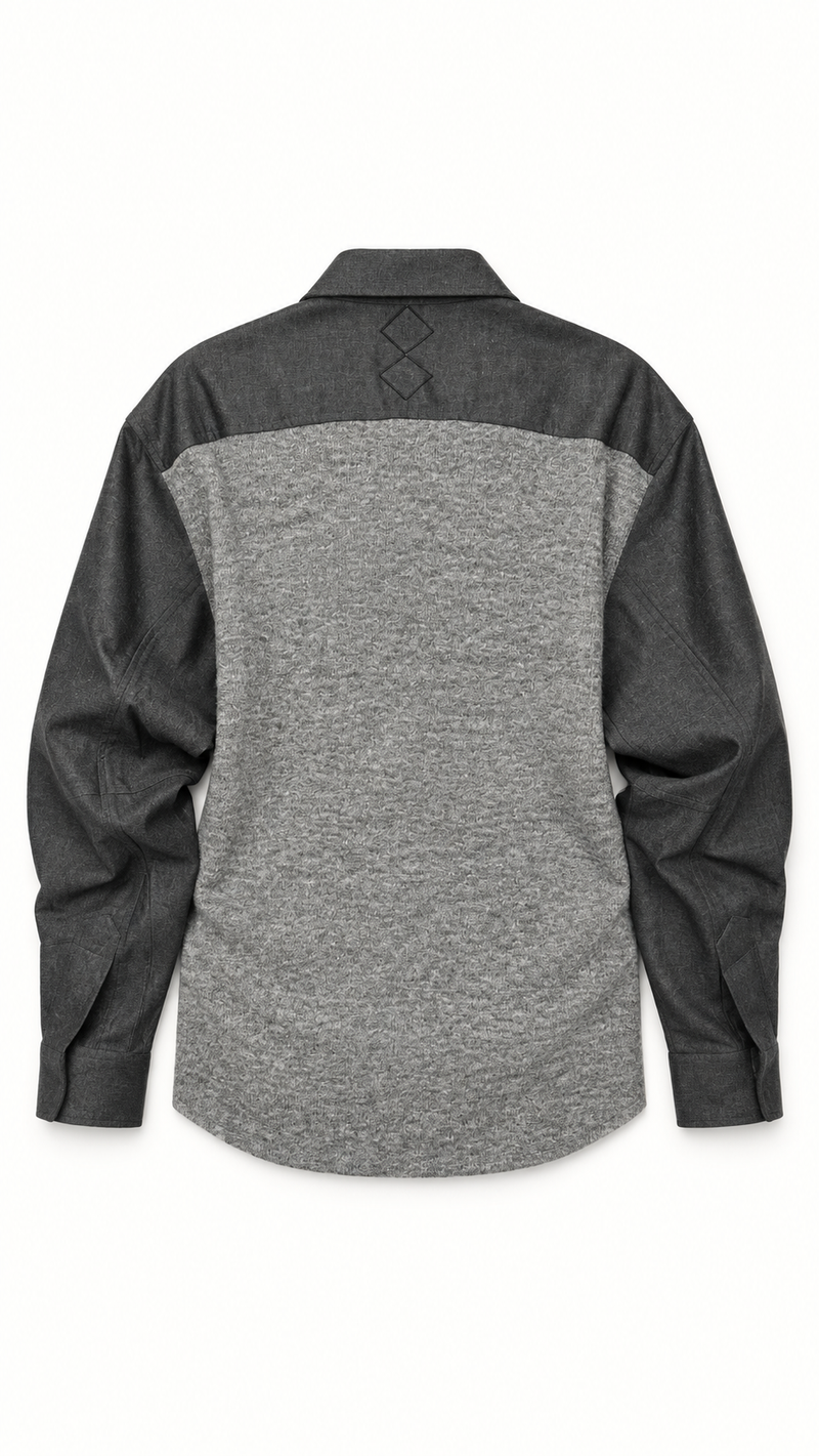 Brieuc Angora Flannel Overshirt Grey Men