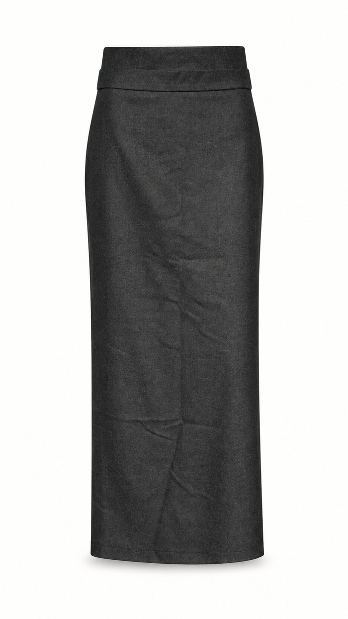Dolce Angora Flannel Skirt Grey Women