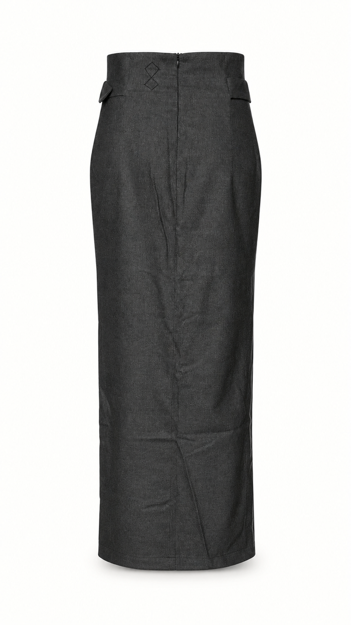 Dolce Angora Flannel Skirt Grey Women