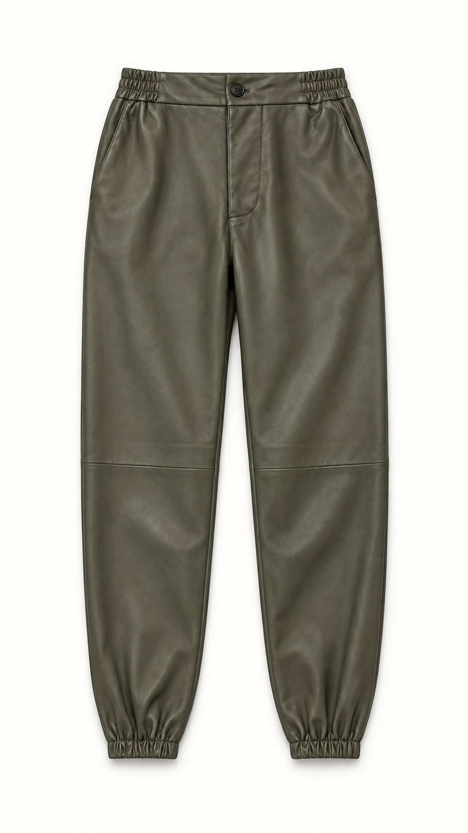 Christina  Tracksuit Pants Vegan Leather Olive Women