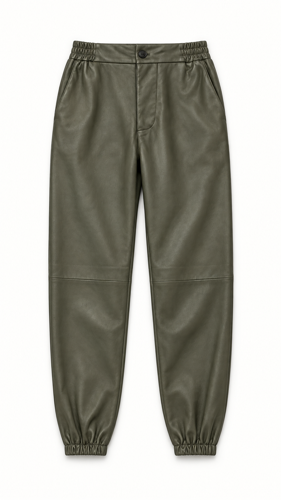 Christina  Tracksuit Pants Vegan Leather Olive Men