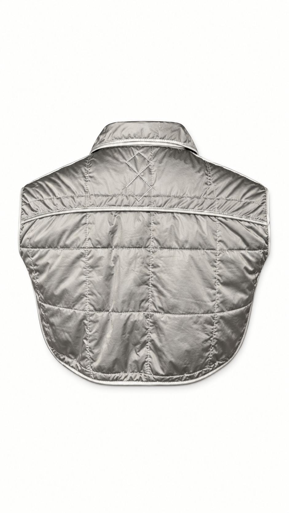 Brian Waistcoat Cropped Quilted Nylon Silver Women